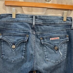 Hudson Jeans Collin Flap Skinny Ankle Distressed Blue Denim Jean size 28